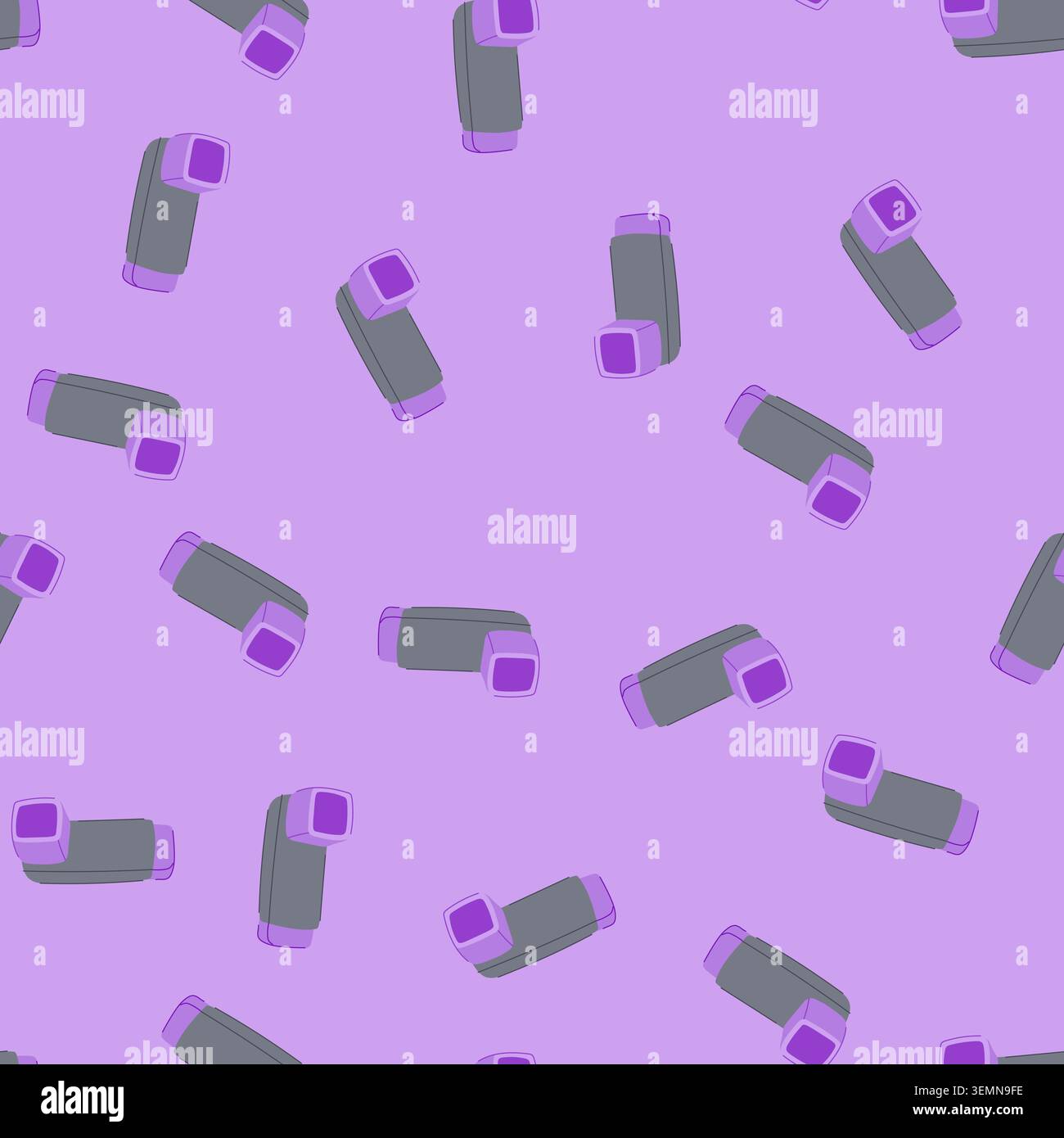 seamless pattern respiratory inhaler portable cartoon vector Stock Vector
