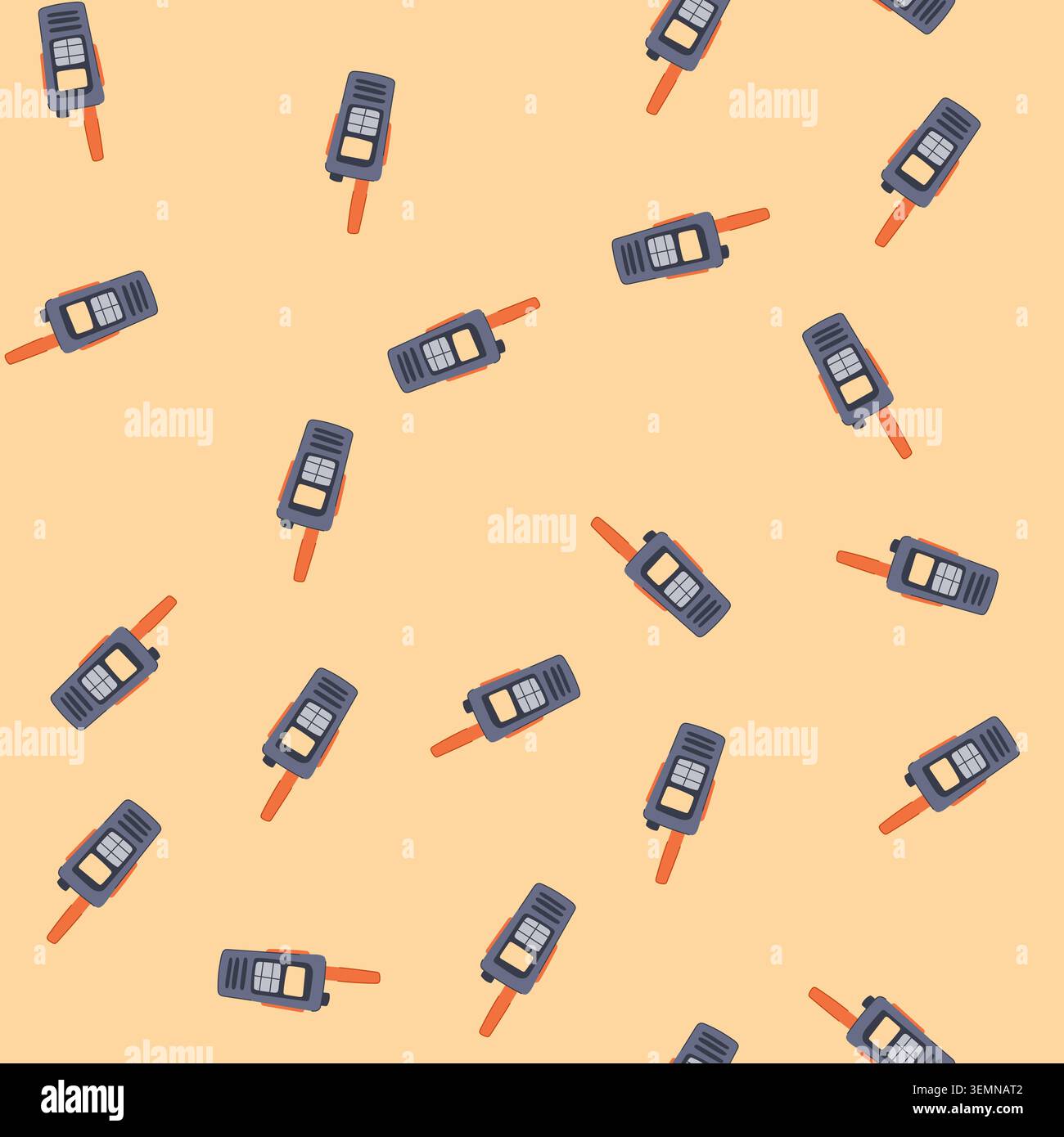 seamless pattern technology walkie talkie cartoon vector Stock Vector