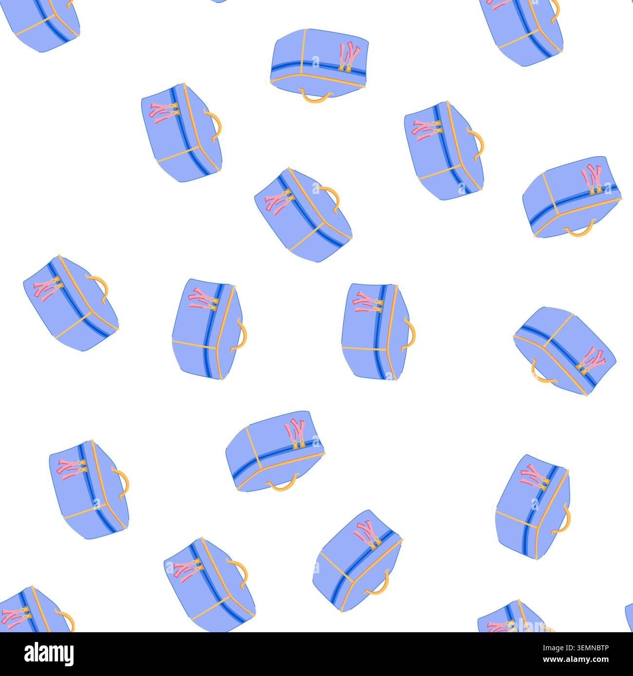 pattern zipper cosmetic pouch cartoon vector Stock Vector