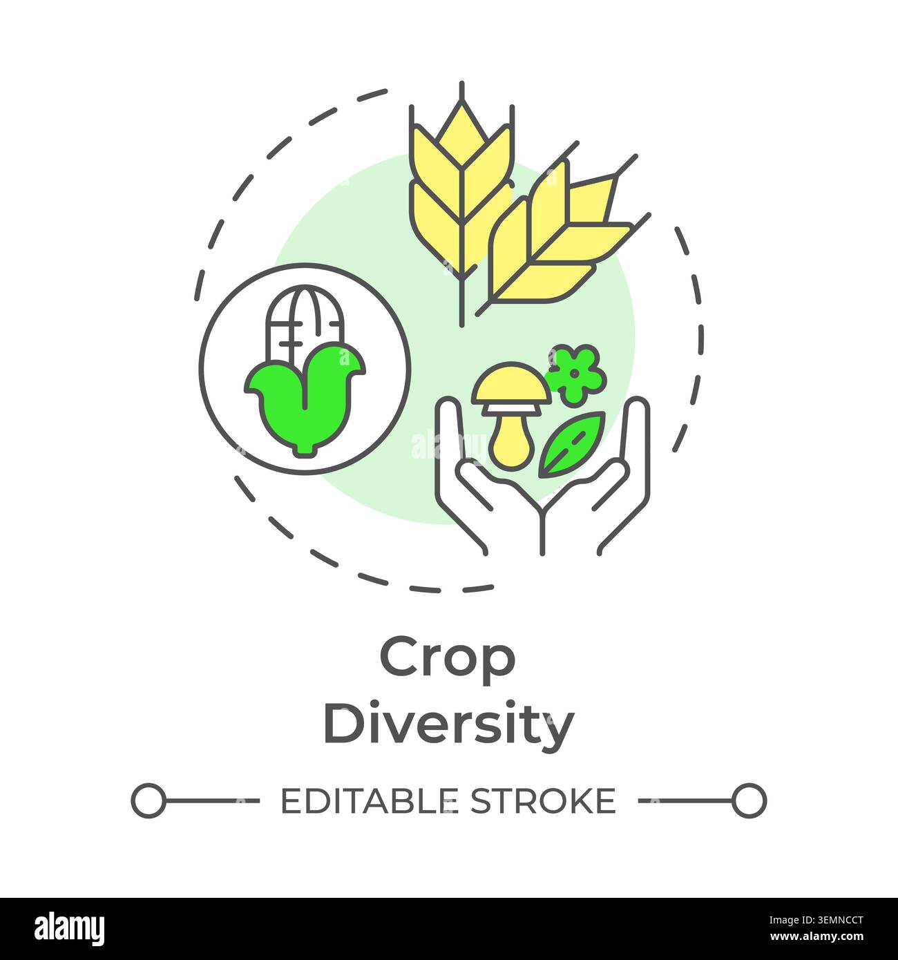 Crop diversity multi color concept icon Stock Vector
