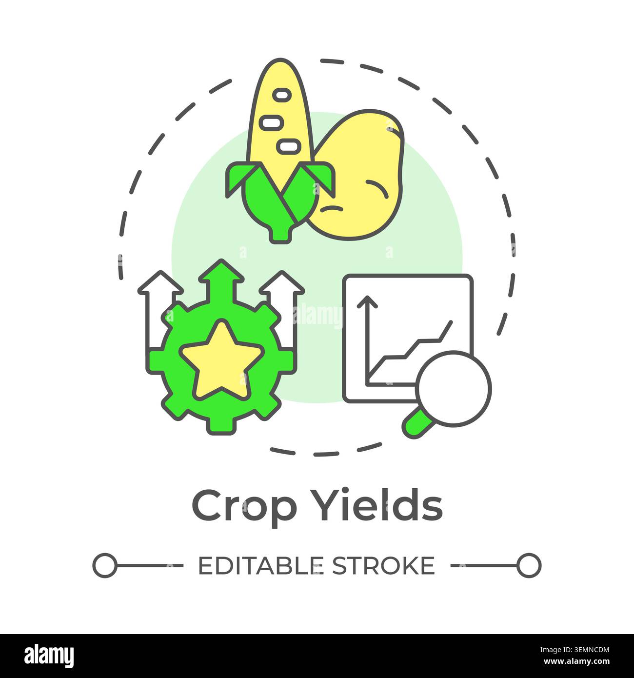 Crop yields multi color concept icon Stock Vector