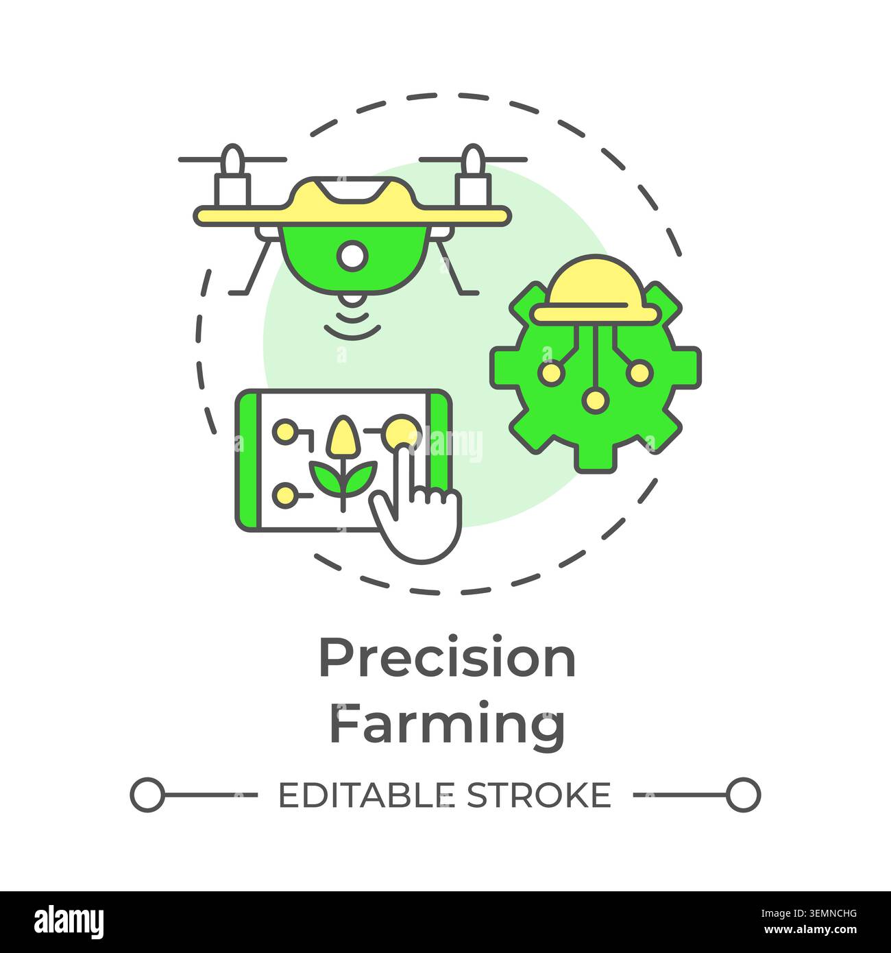 Precision farming multi color concept icon Stock Vector