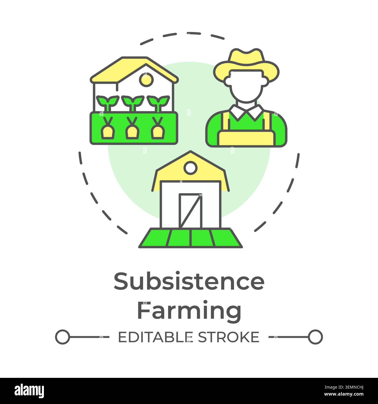 Subsistence multi color concept icon Stock Vector