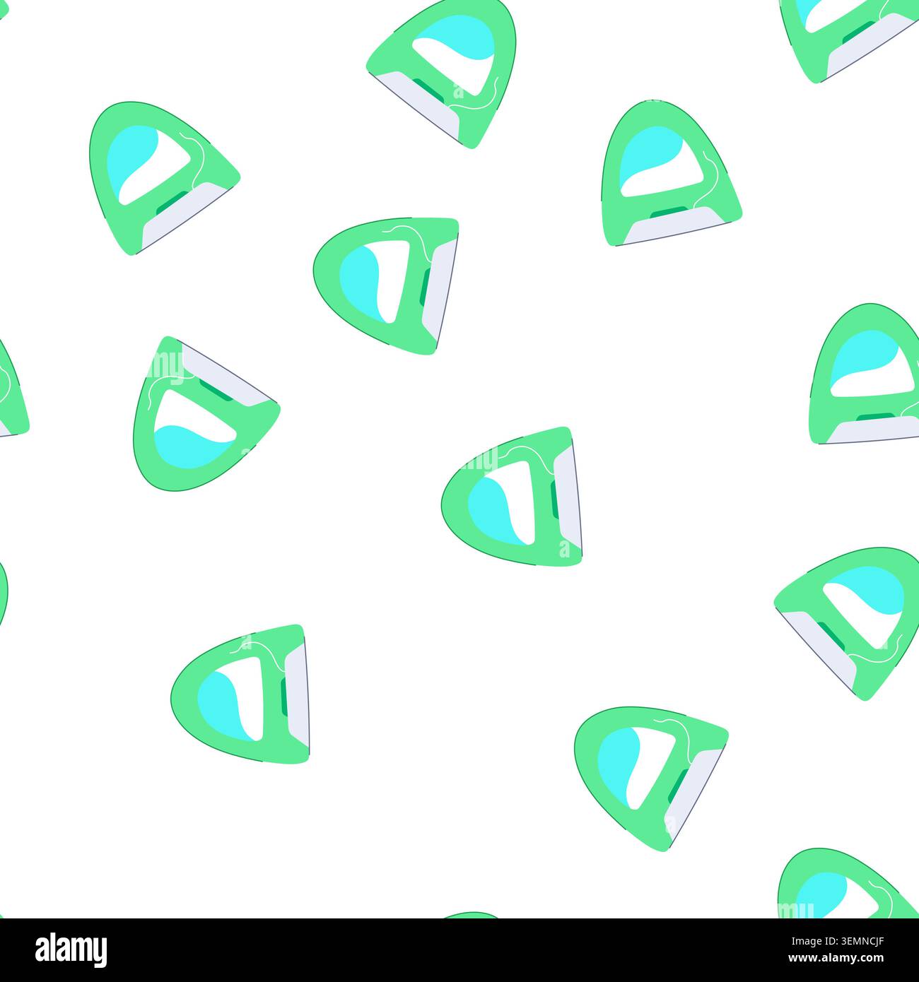 pattern health dental floss cartoon vector Stock Vector