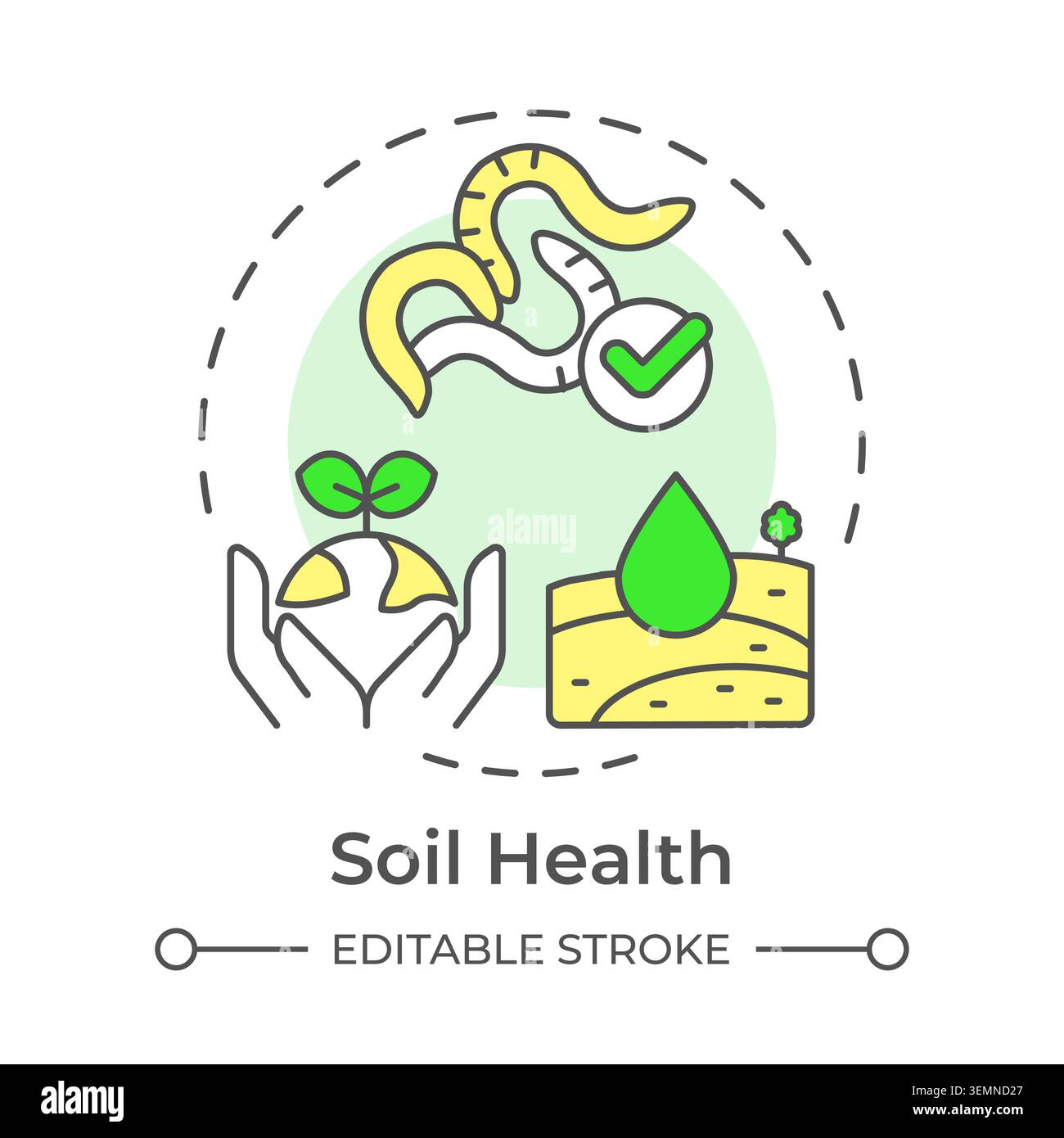 Soil health multi color concept icon Stock Vector