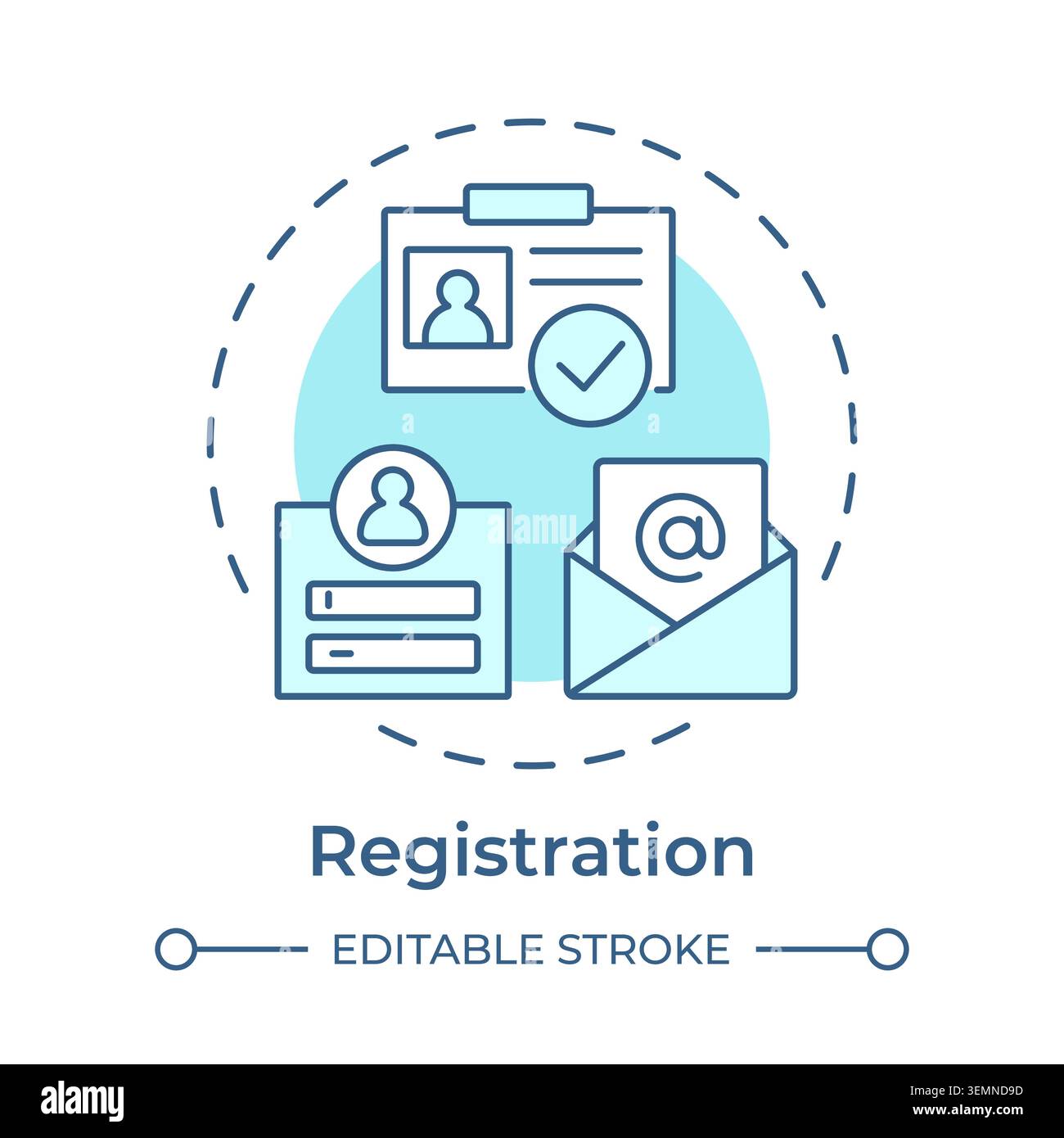 Registration soft blue concept icon Stock Vector