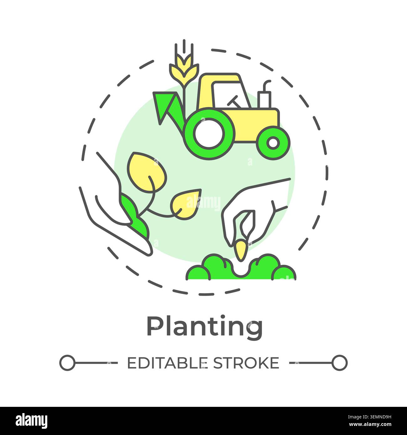 Planting multi color concept icon Stock Vector