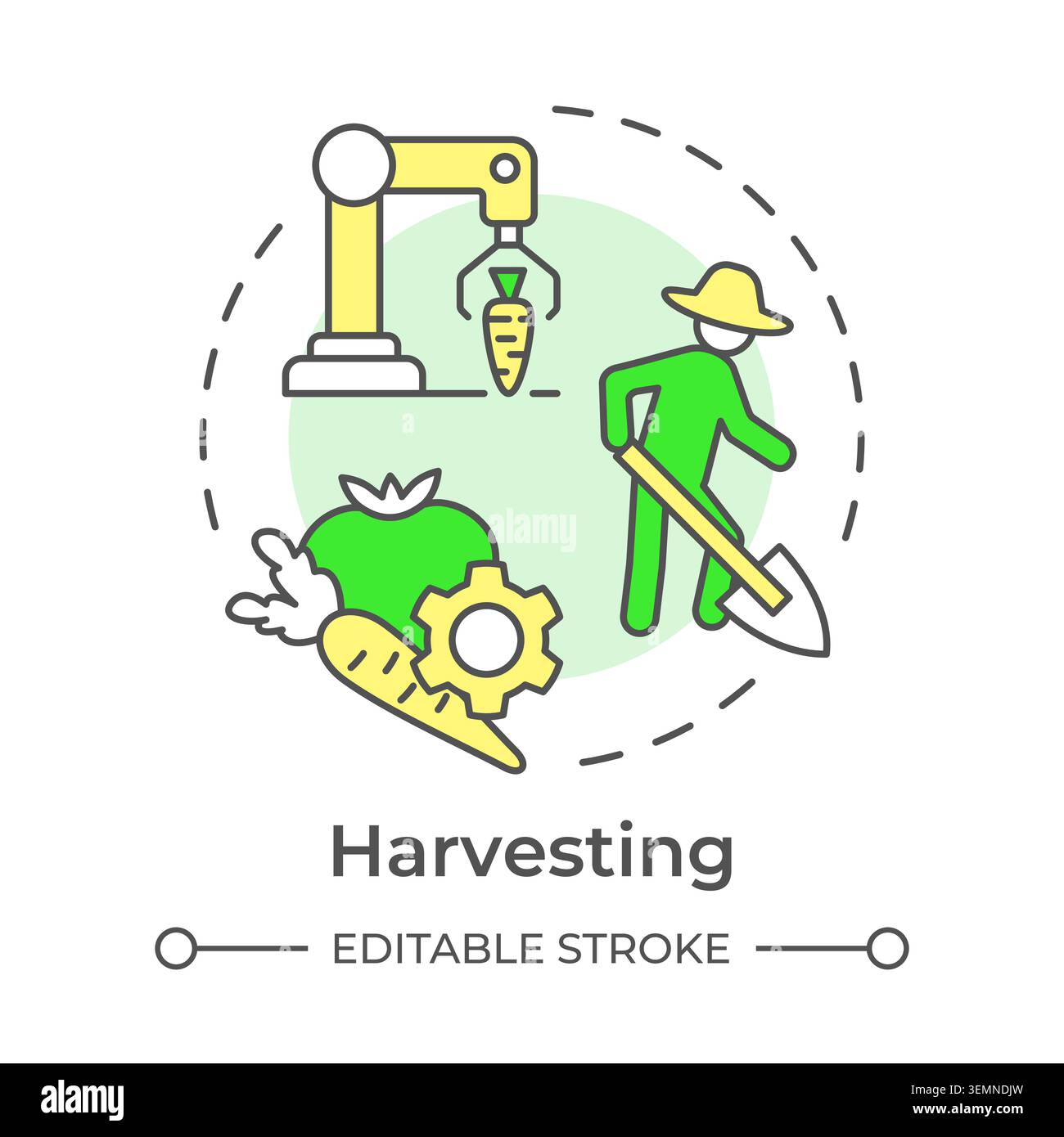 Harvesting multi color concept icon Stock Vector