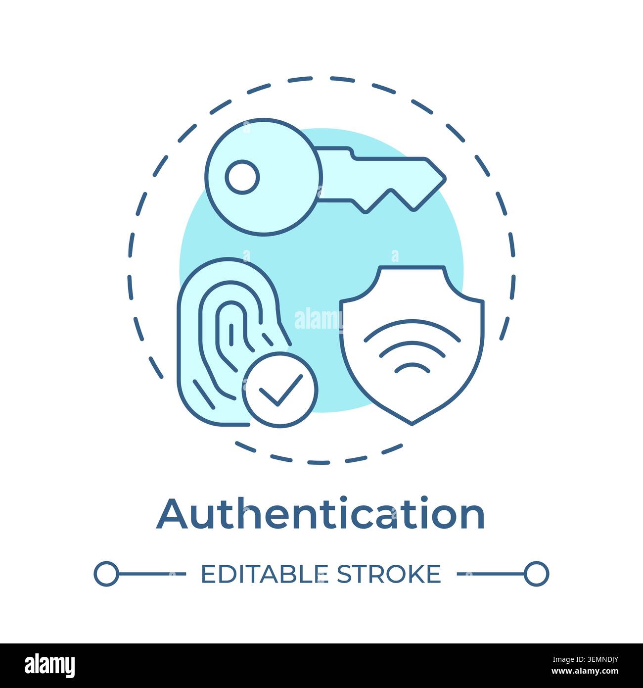 Authentication soft blue concept icon Stock Vector
