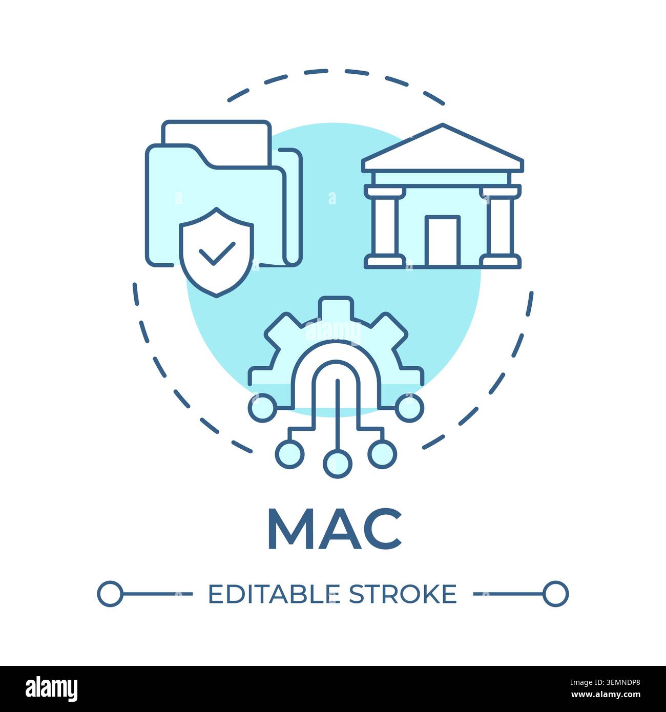 MAC soft blue concept icon Stock Vector