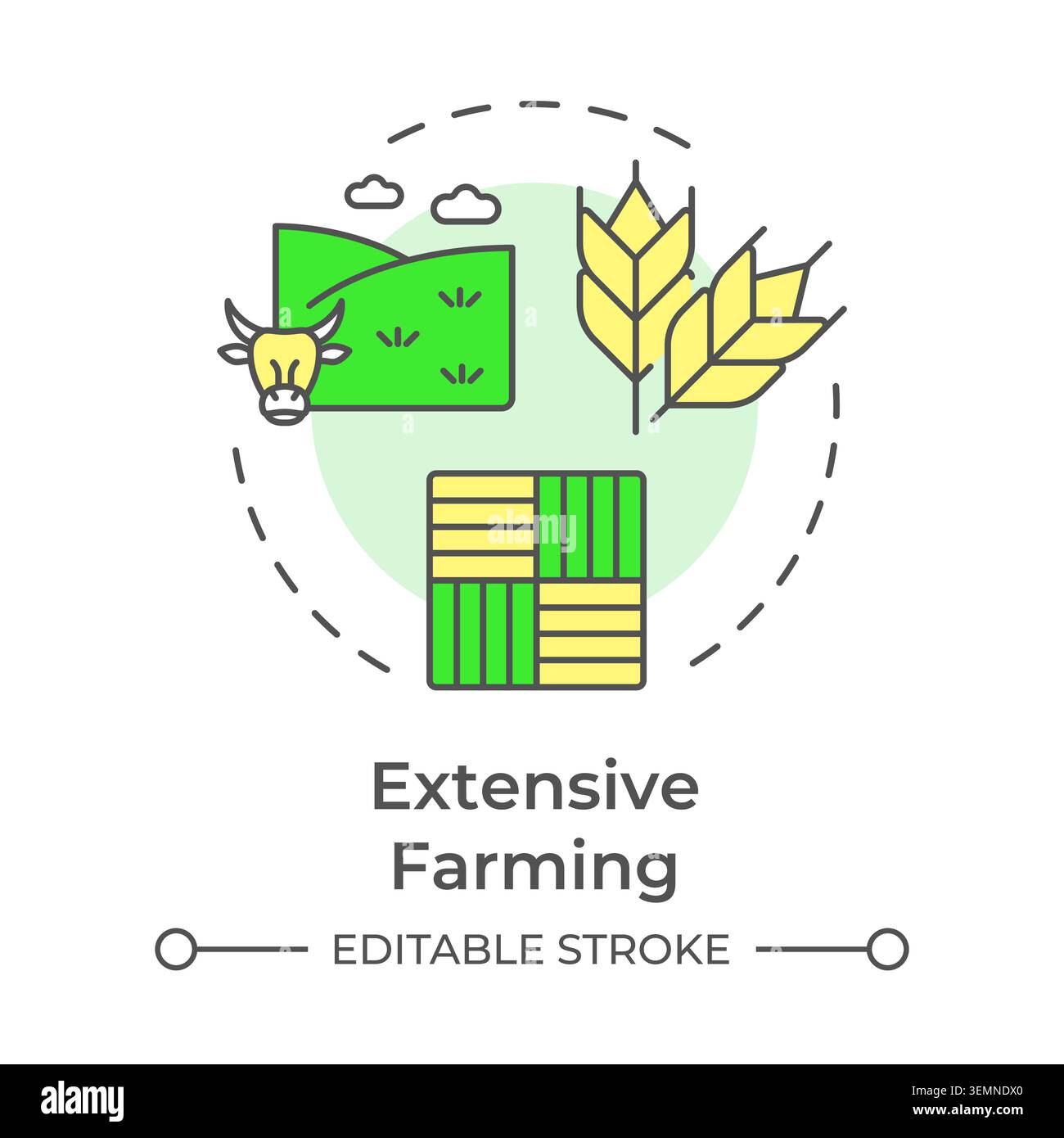 Extensive multi color concept icon Stock Vector