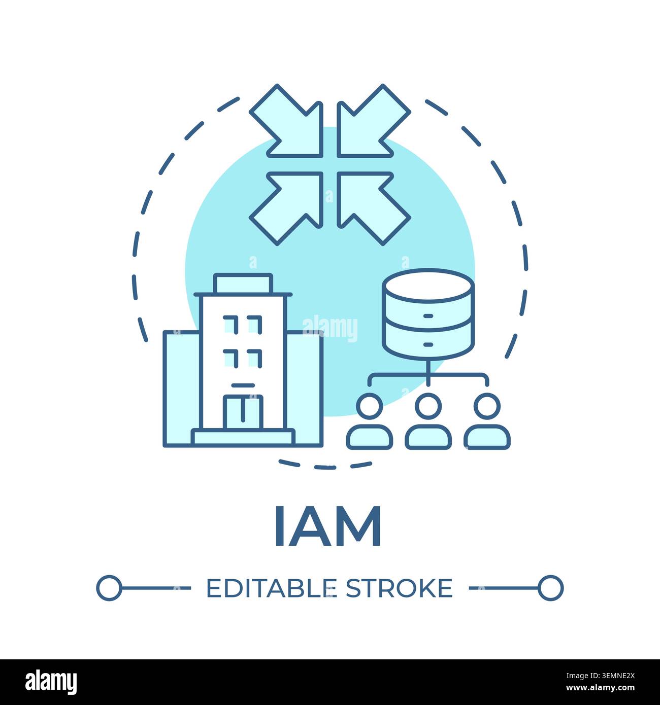 IAM soft blue concept icon Stock Vector