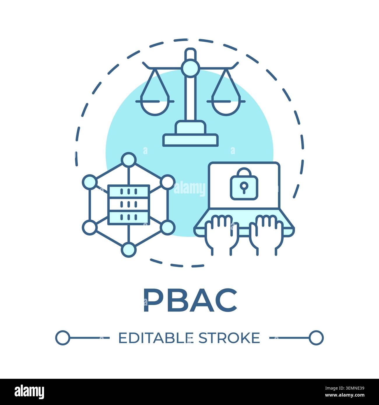 PBAC soft blue concept icon Stock Vector