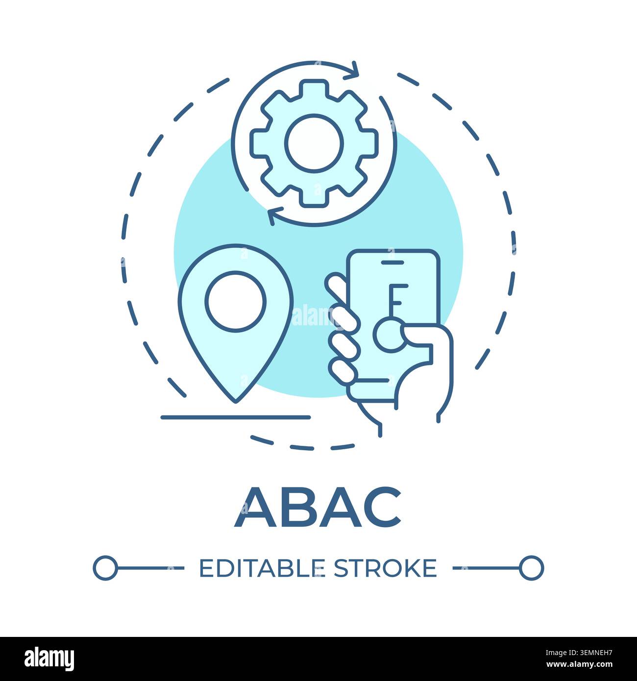 ABAC soft blue concept icon Stock Vector