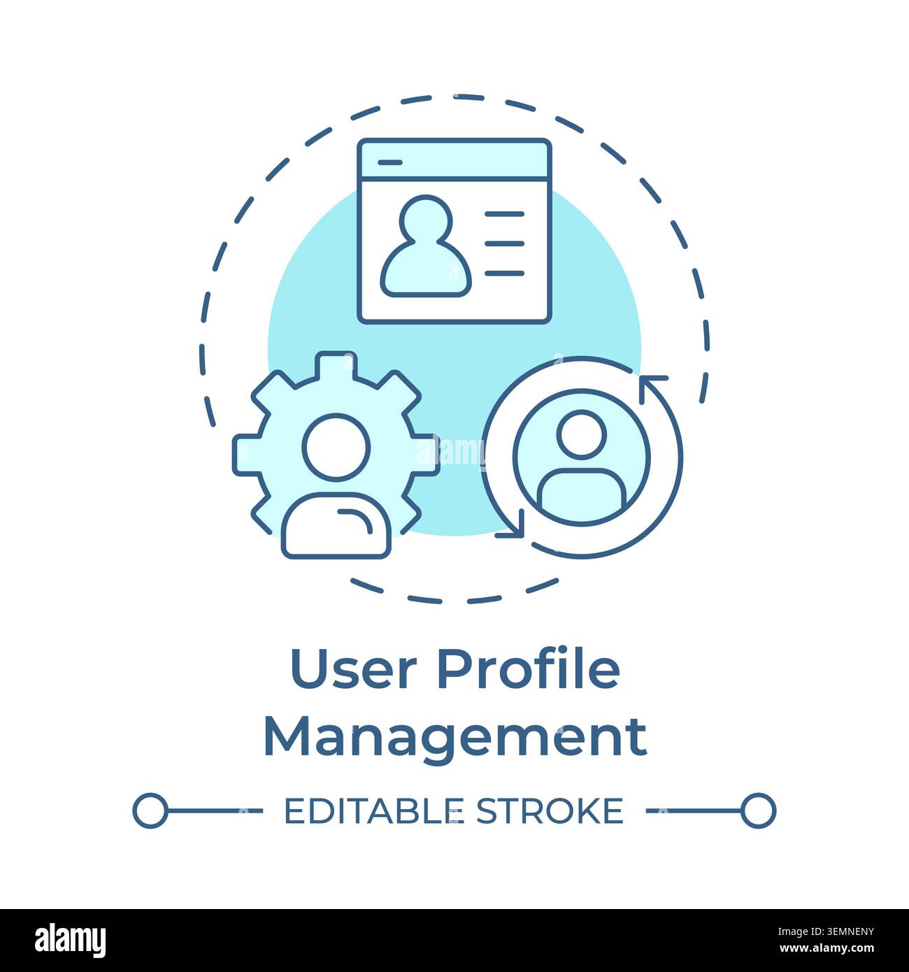 User profile management soft blue concept icon Stock Vector