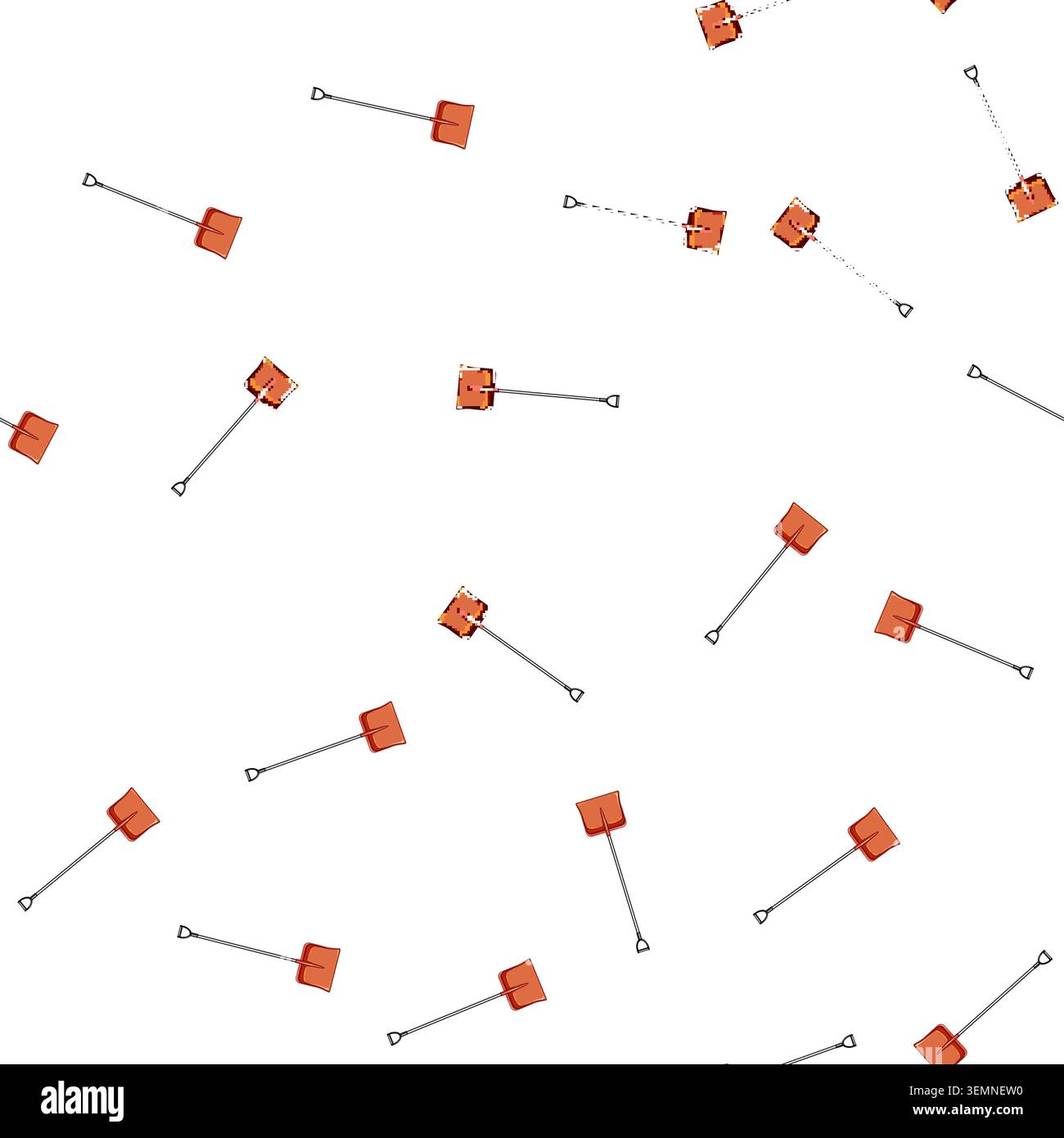 pattern weather snow shovel cartoon vector Stock Vector