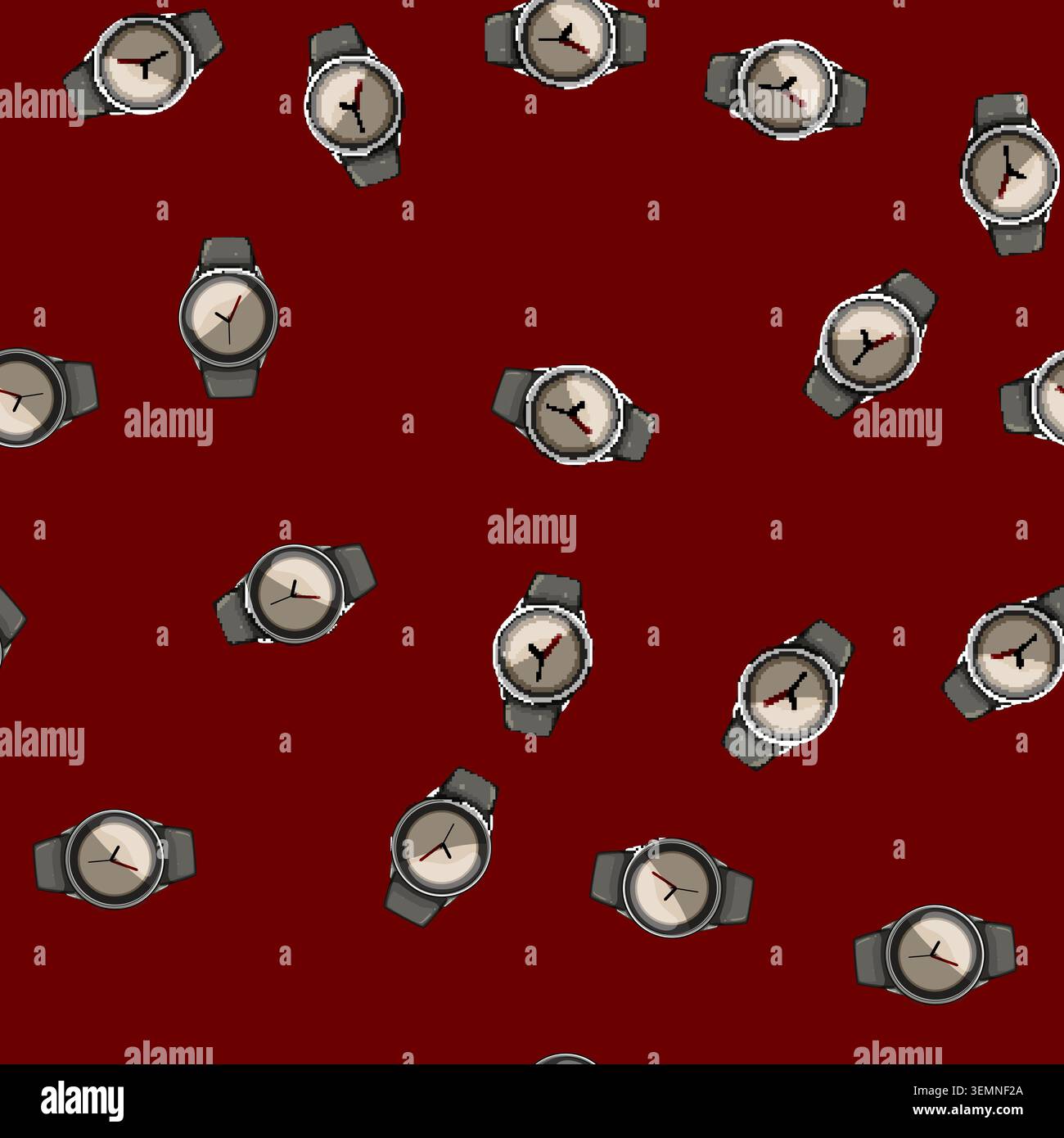 seamless pattern wrist smart watch cartoon vector Stock Vector