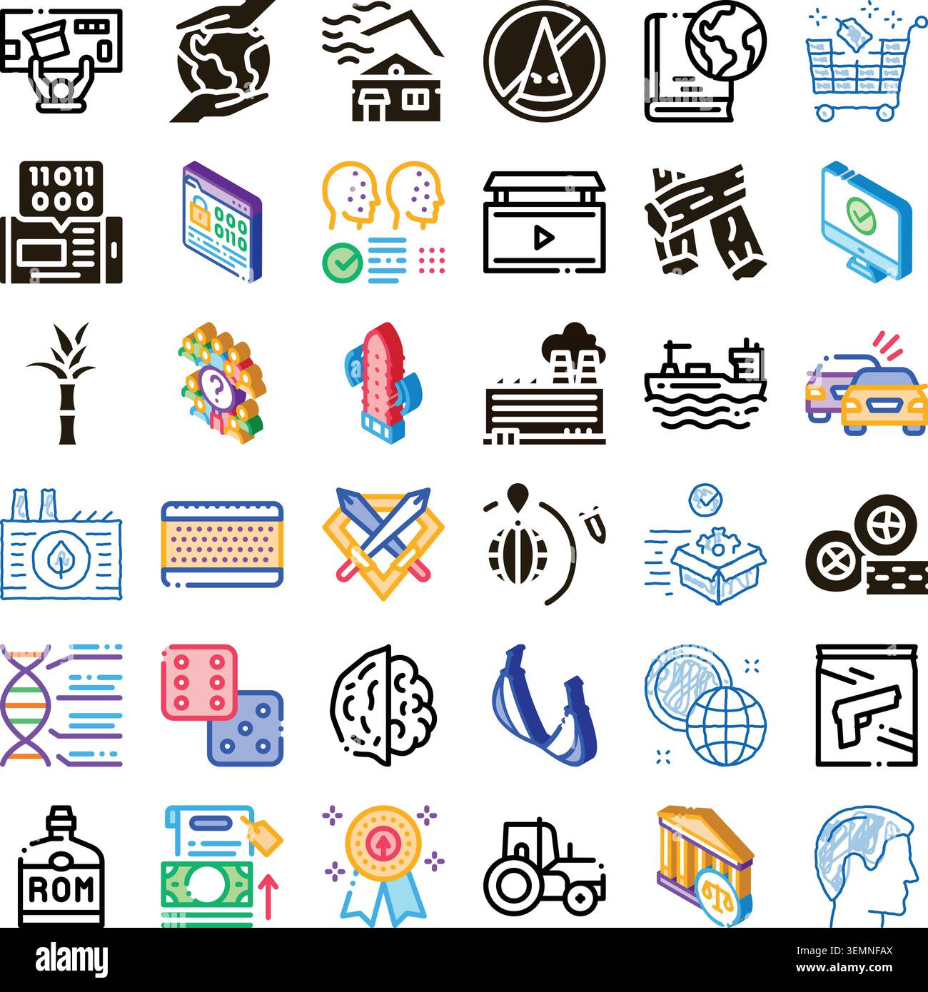 Diverse modern concepts illustrating various industries and services Stock Vector