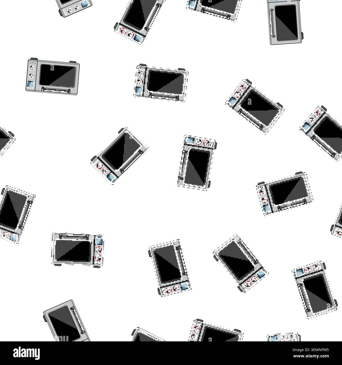 pattern interior oven kitchen cartoon vector Stock Vector