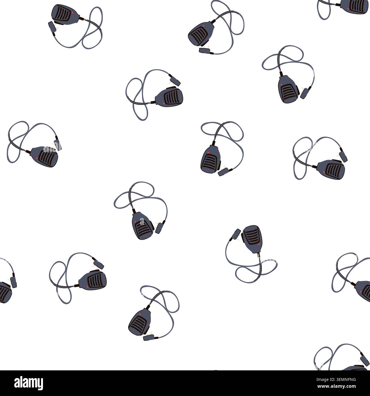 pattern remote speaker microphone for professional communication system Stock Vector