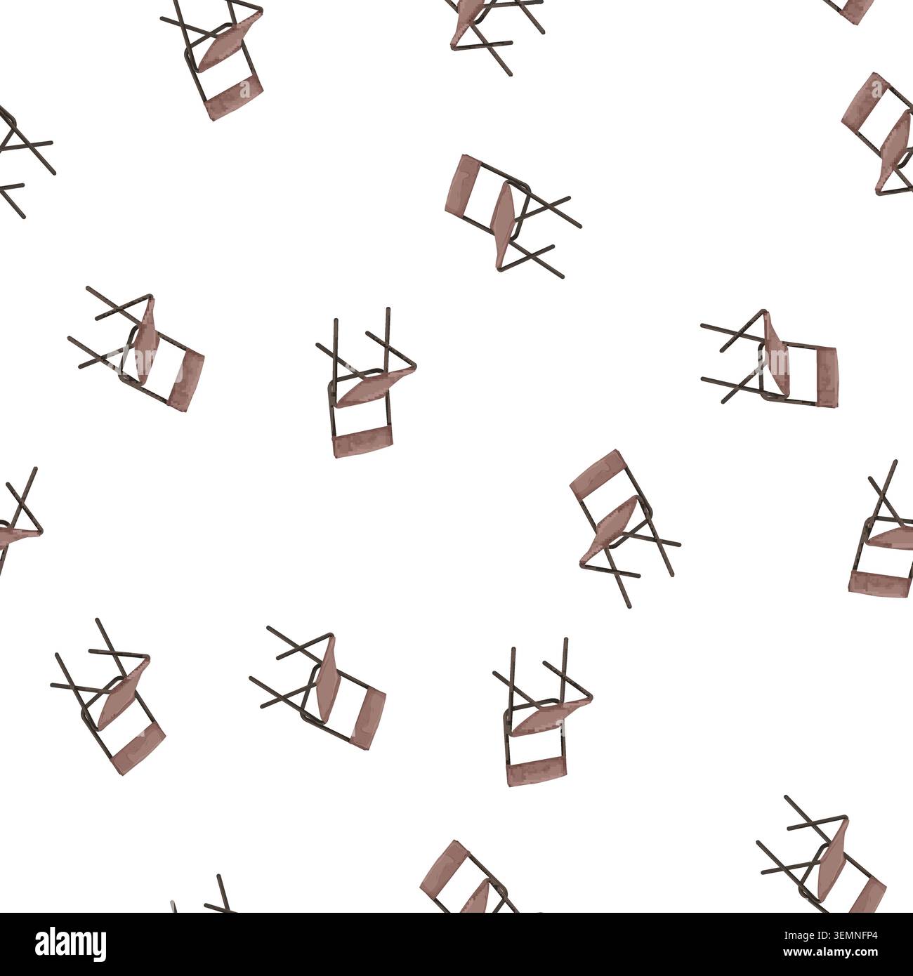 pattern foldable folding chair cartoon vector Stock Vector