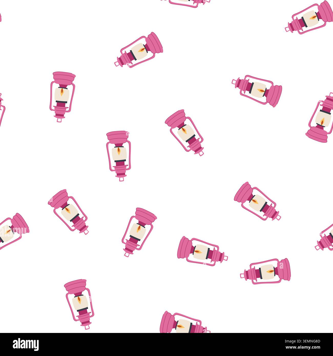 pattern light kerosene lamp cartoon vector Stock Vector
