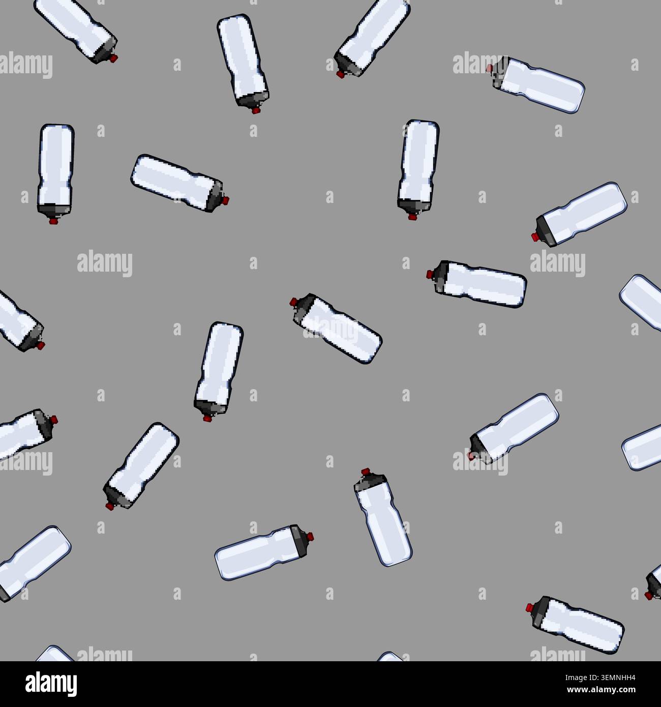 seamless pattern container bike bottle cartoon vector Stock Vector