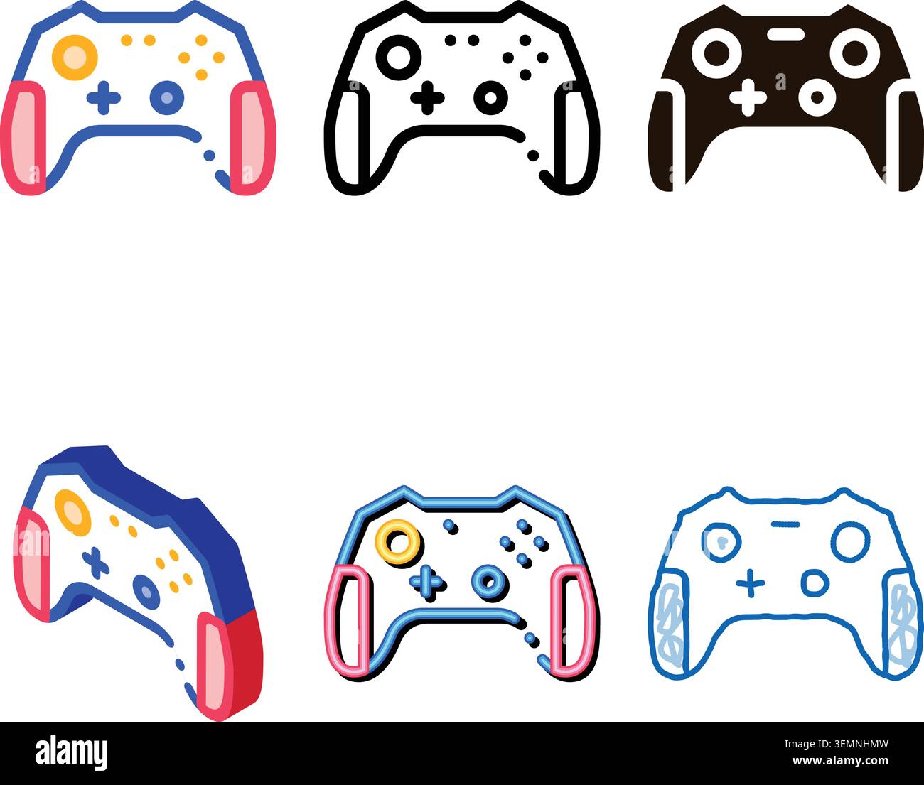 interactive concepts kids video games gamepad vector icon Stock Vector