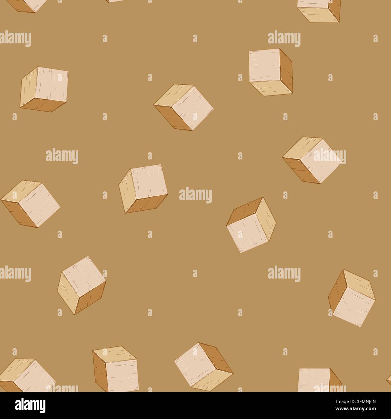 seamless pattern play wooden blocks cartoon vector Stock Vector