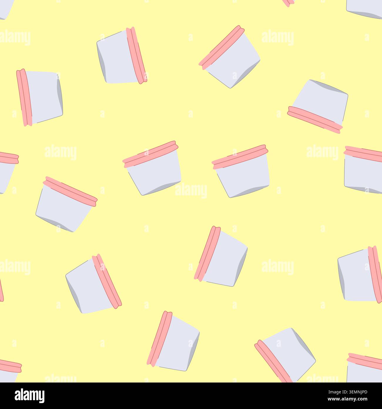 seamless pattern healthy glass container cartoon vector Stock Vector