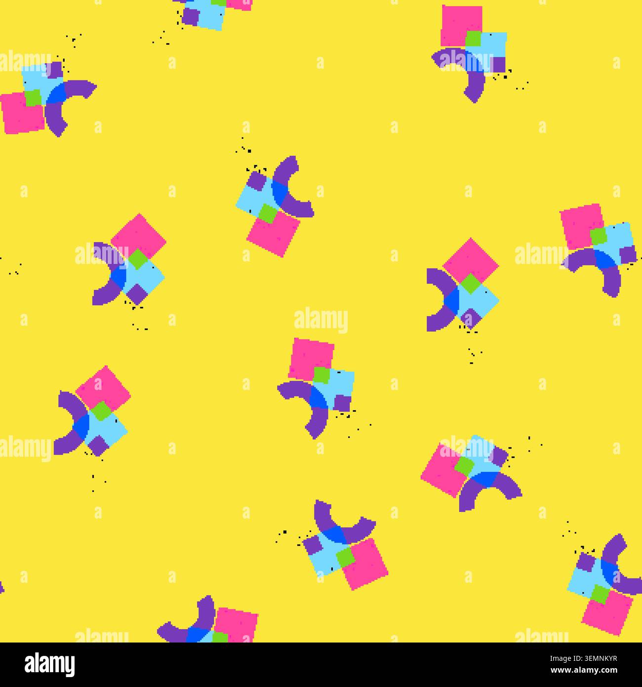 seamless pattern graphic risograph effect cartoon vector Stock Vector