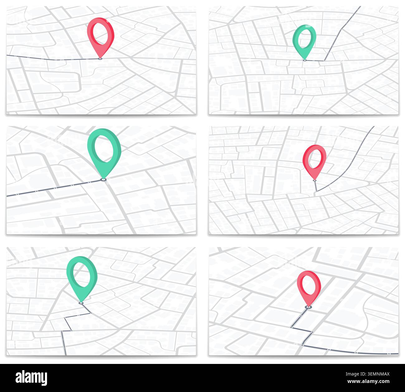 Set of backdrops map. Abstract background. View from above. Navigate mapping technology for distance data. Editable vector illustration Stock Vector