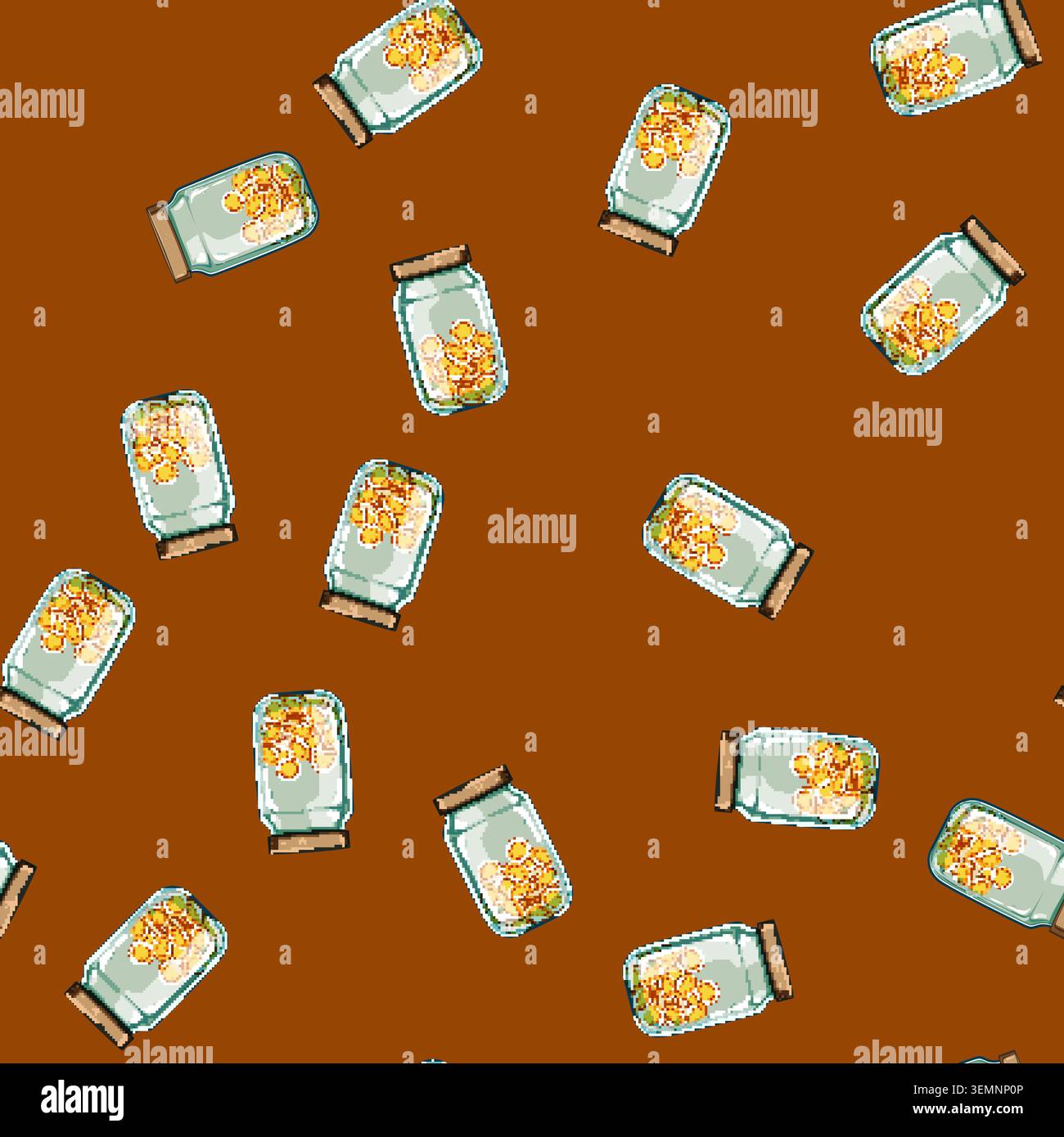 seamless pattern growth coin jar cartoon vector Stock Vector
