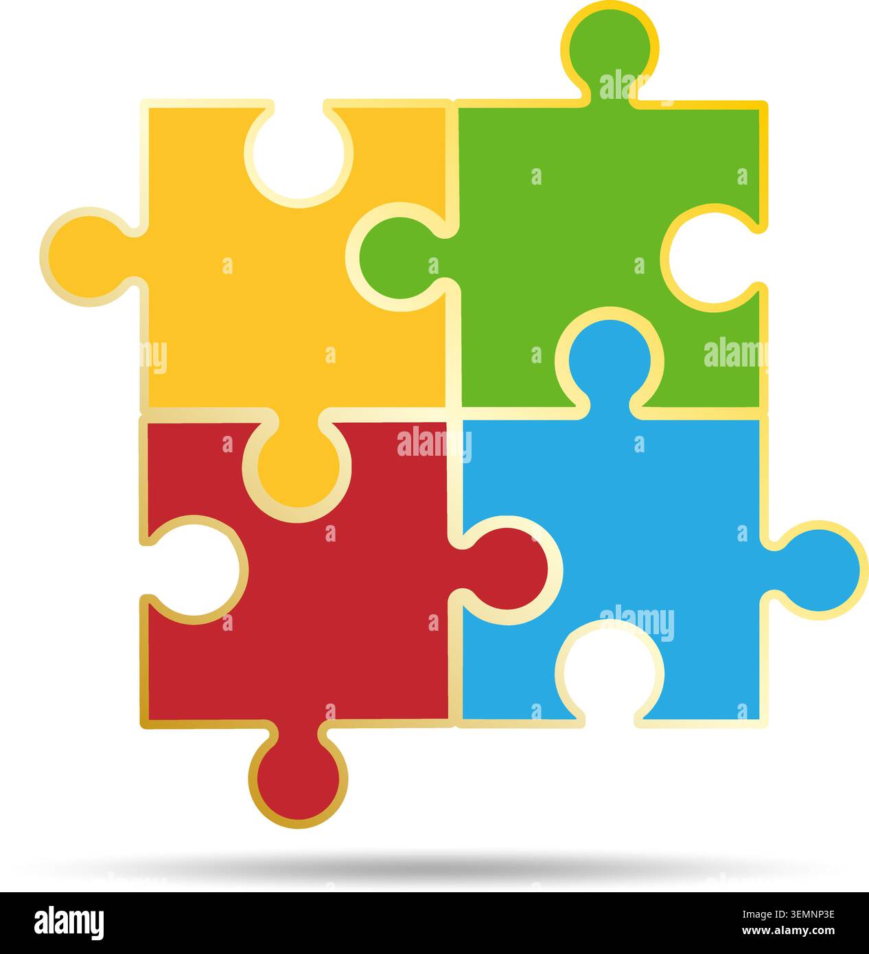 Colorful puzzle icon Stock Vector