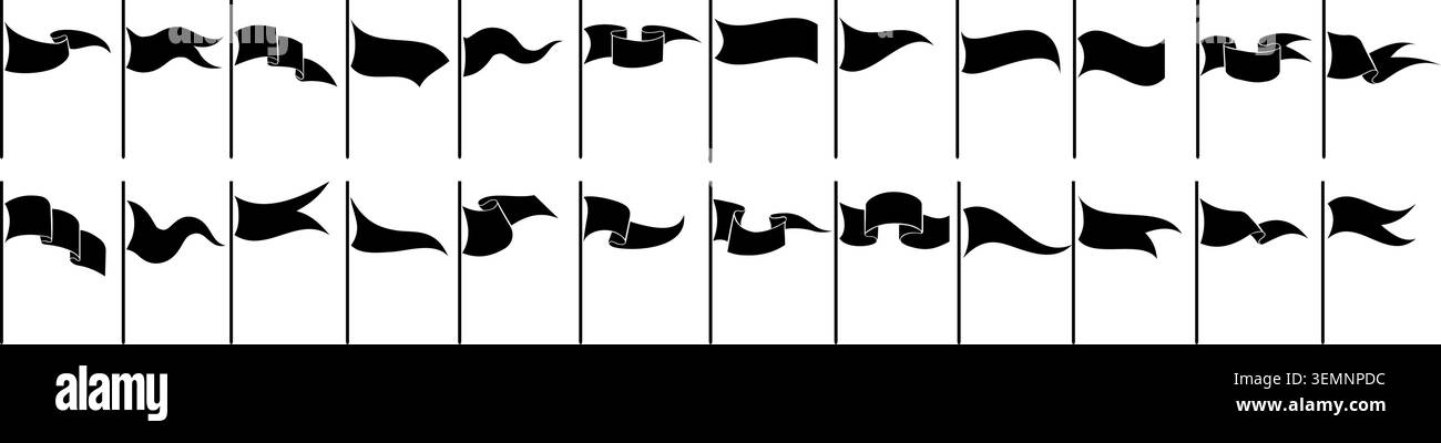 Black flags icons Stock Vector