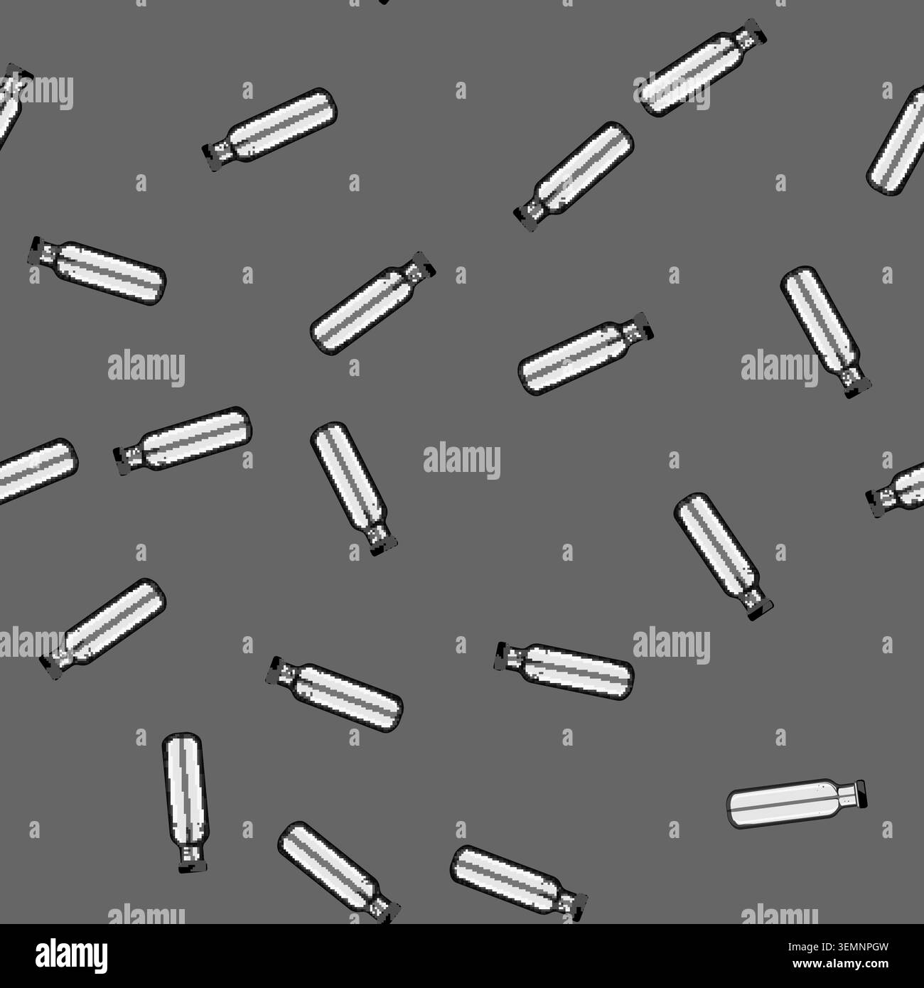 seamless pattern sport stainless bottle cartoon vector Stock Vector