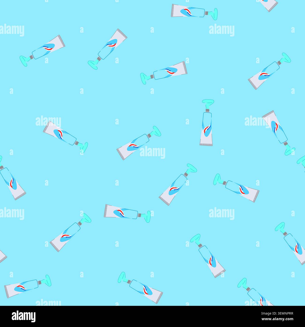seamless pattern toothbrush toothpaste cartoon vector Stock Vector