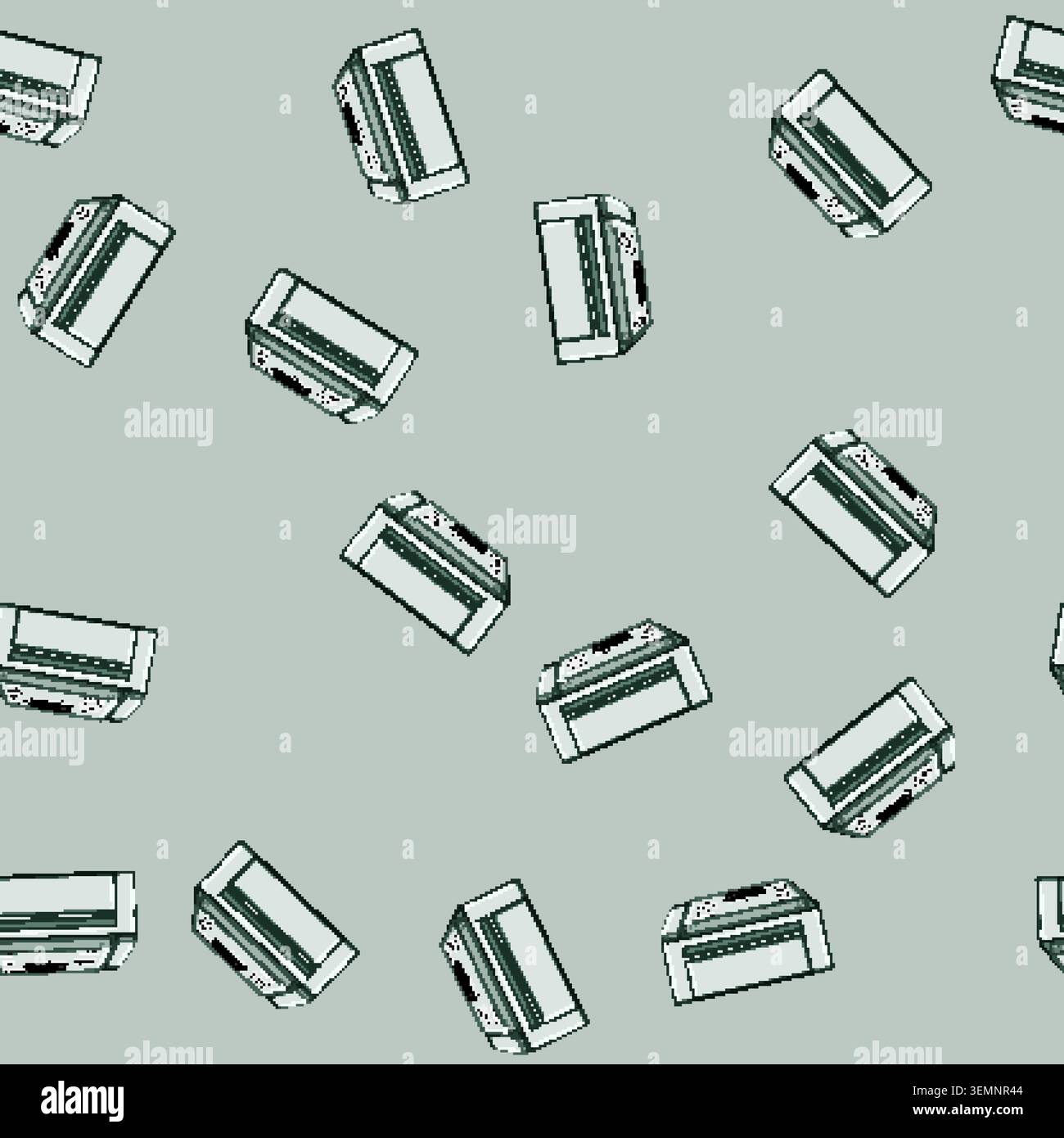 seamless pattern phone fax machine cartoon vector Stock Vector