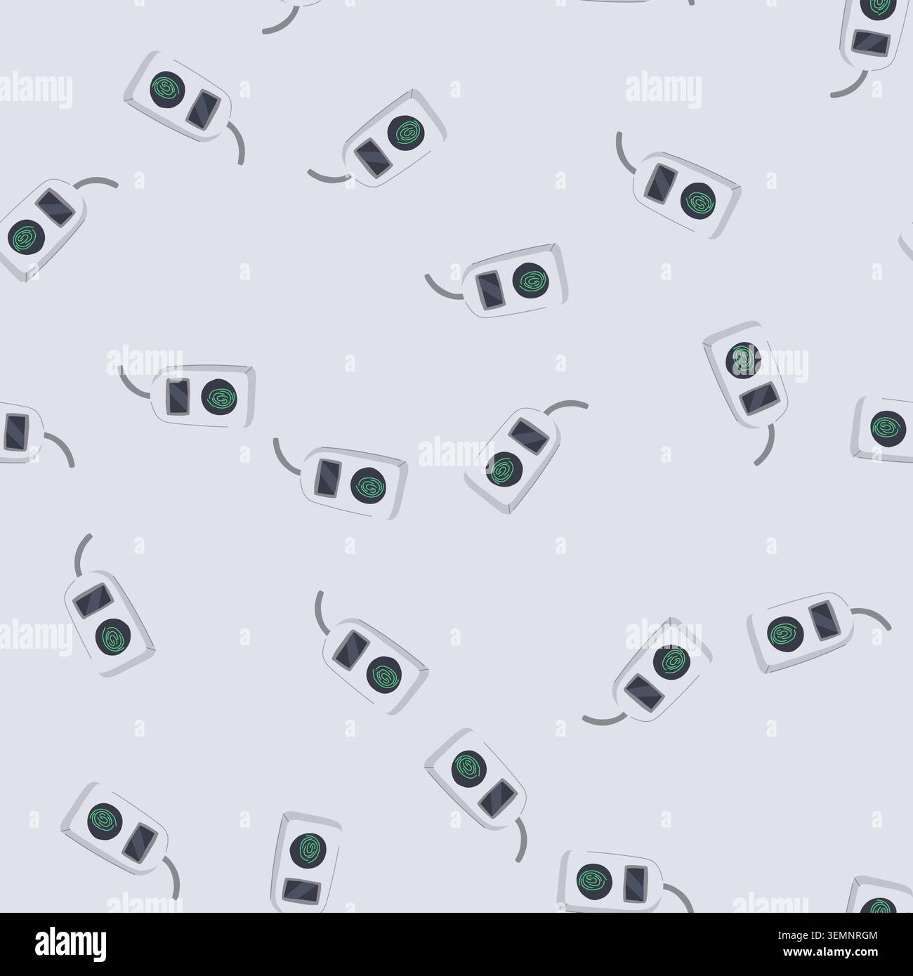 seamless pattern mobile fingerprint scanner cartoon vector Stock Vector