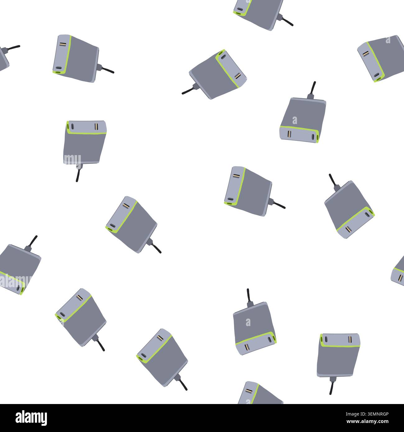 pattern usb multi device charging station cartoon vector Stock Vector