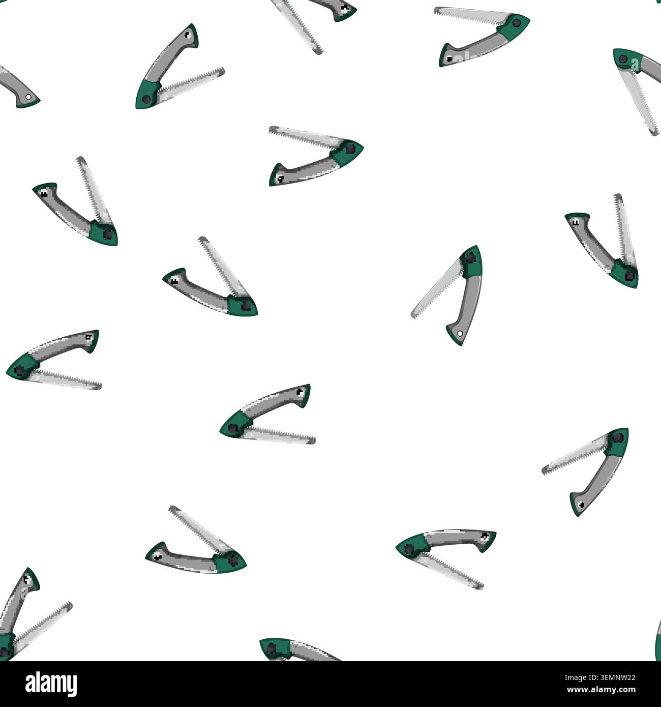 pattern carpentry saw hand cartoon vector Stock Vector