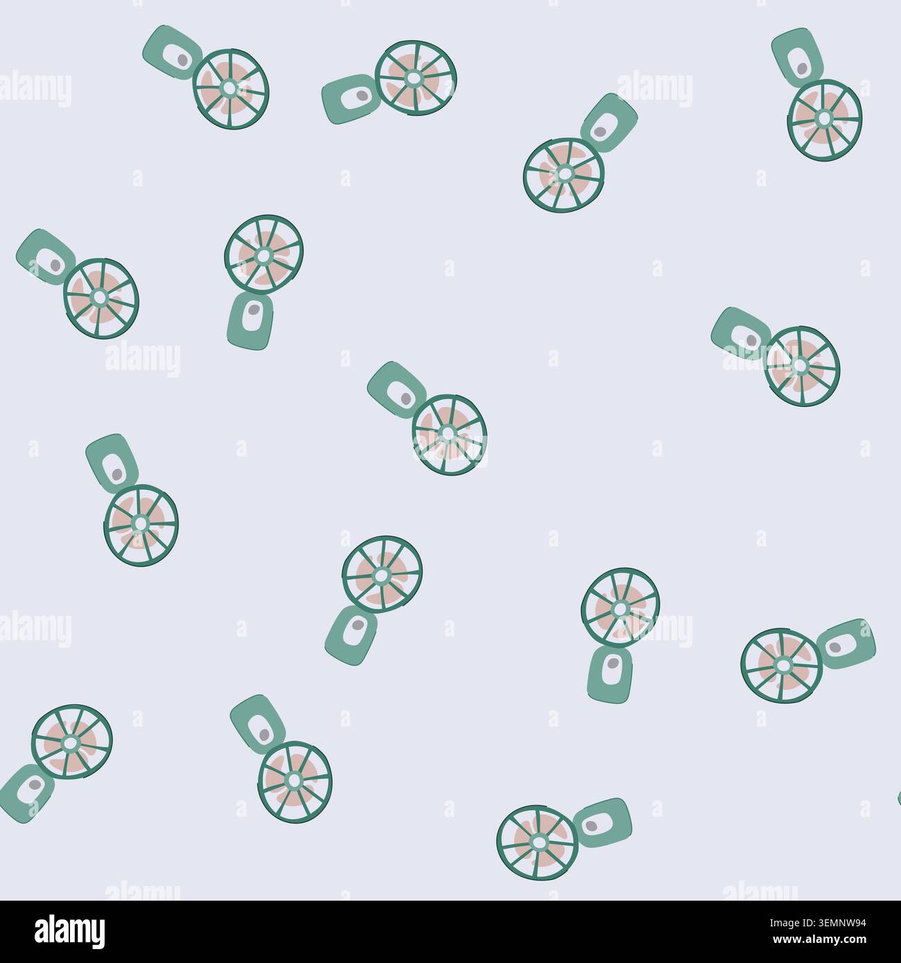 seamless pattern quiet hand electric fan cartoon vector Stock Vector