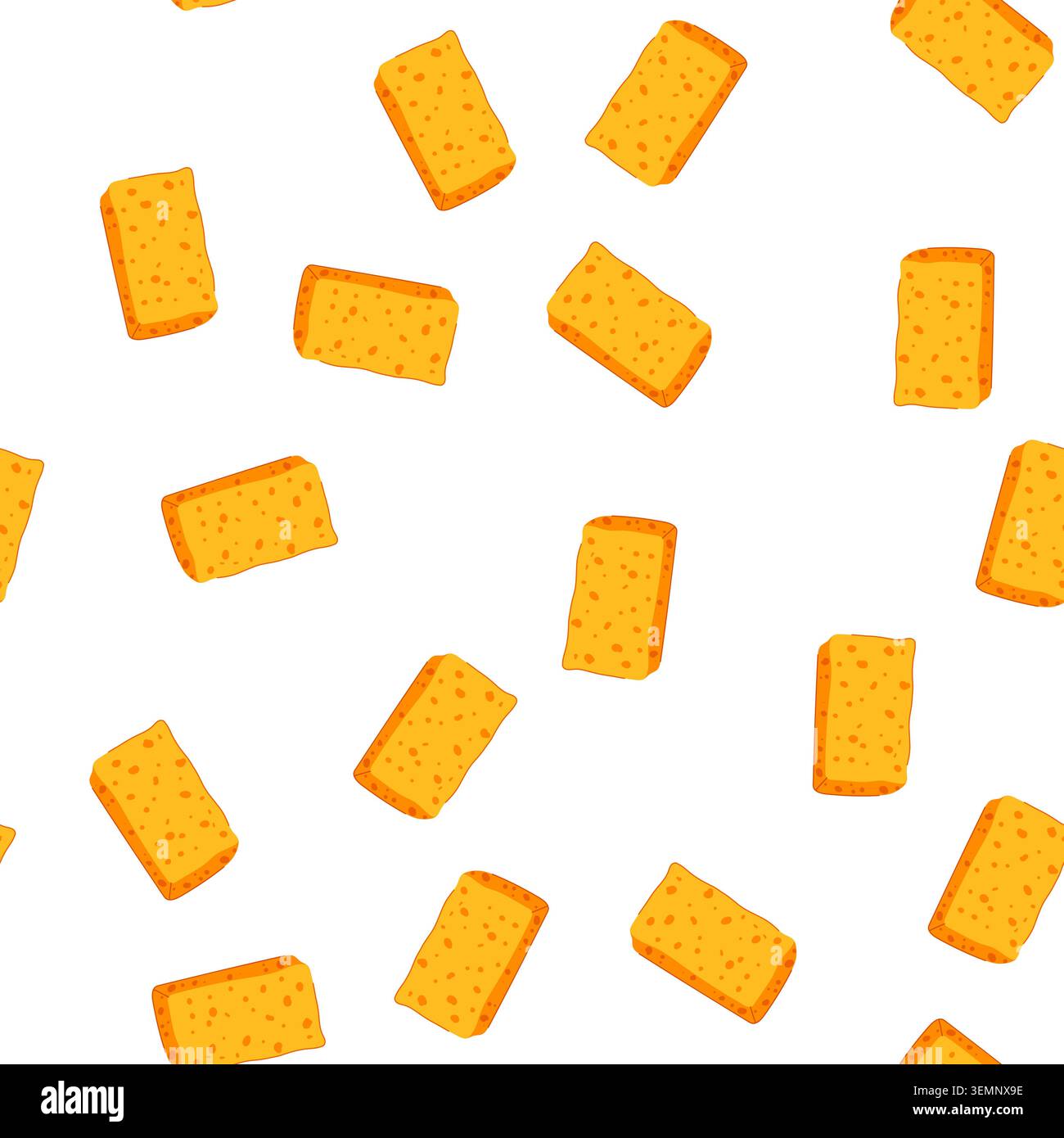 pattern hygiene yellow sponge cartoon vector Stock Vector
