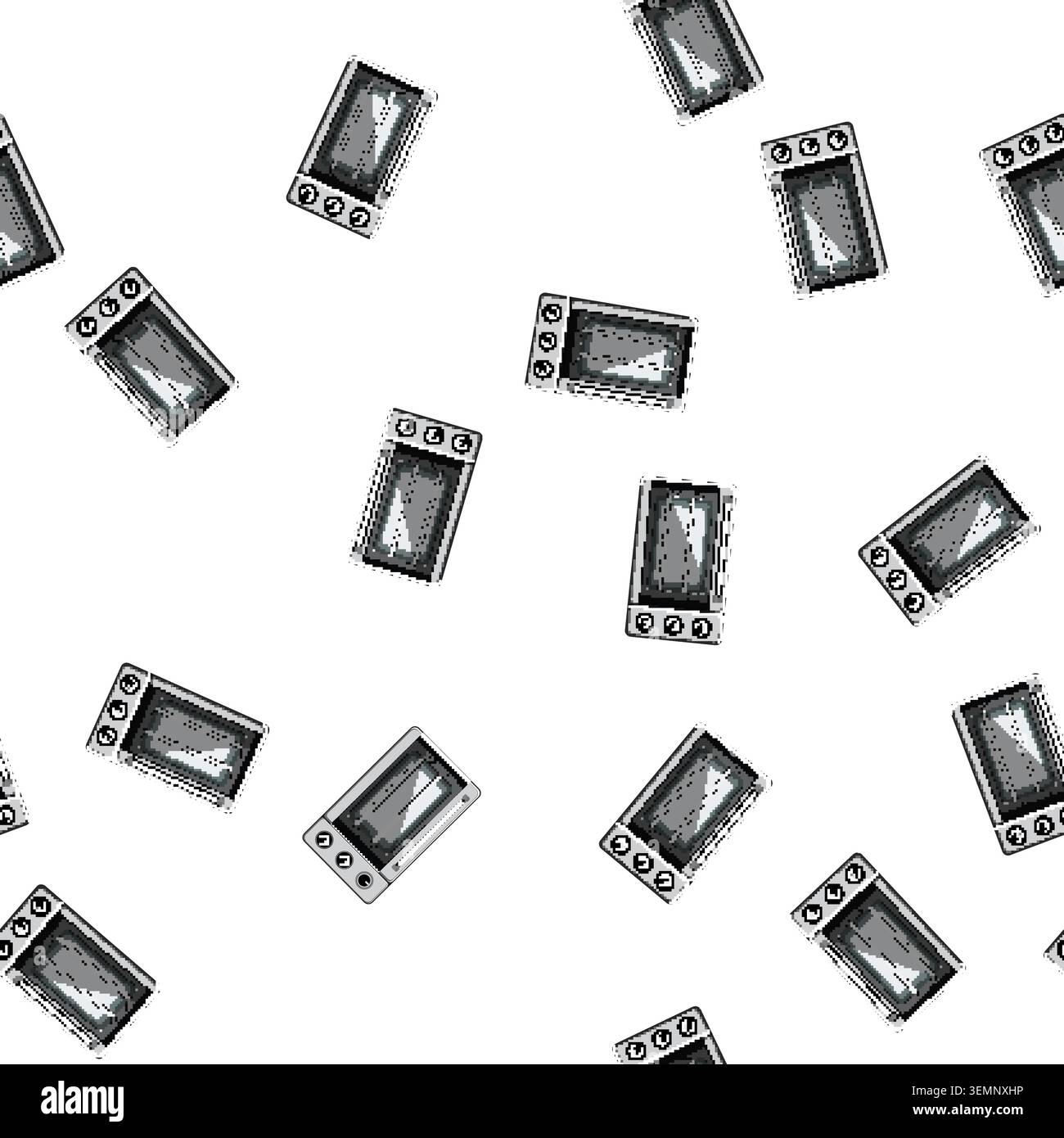 pattern furniture oven kitchen cartoon vector Stock Vector