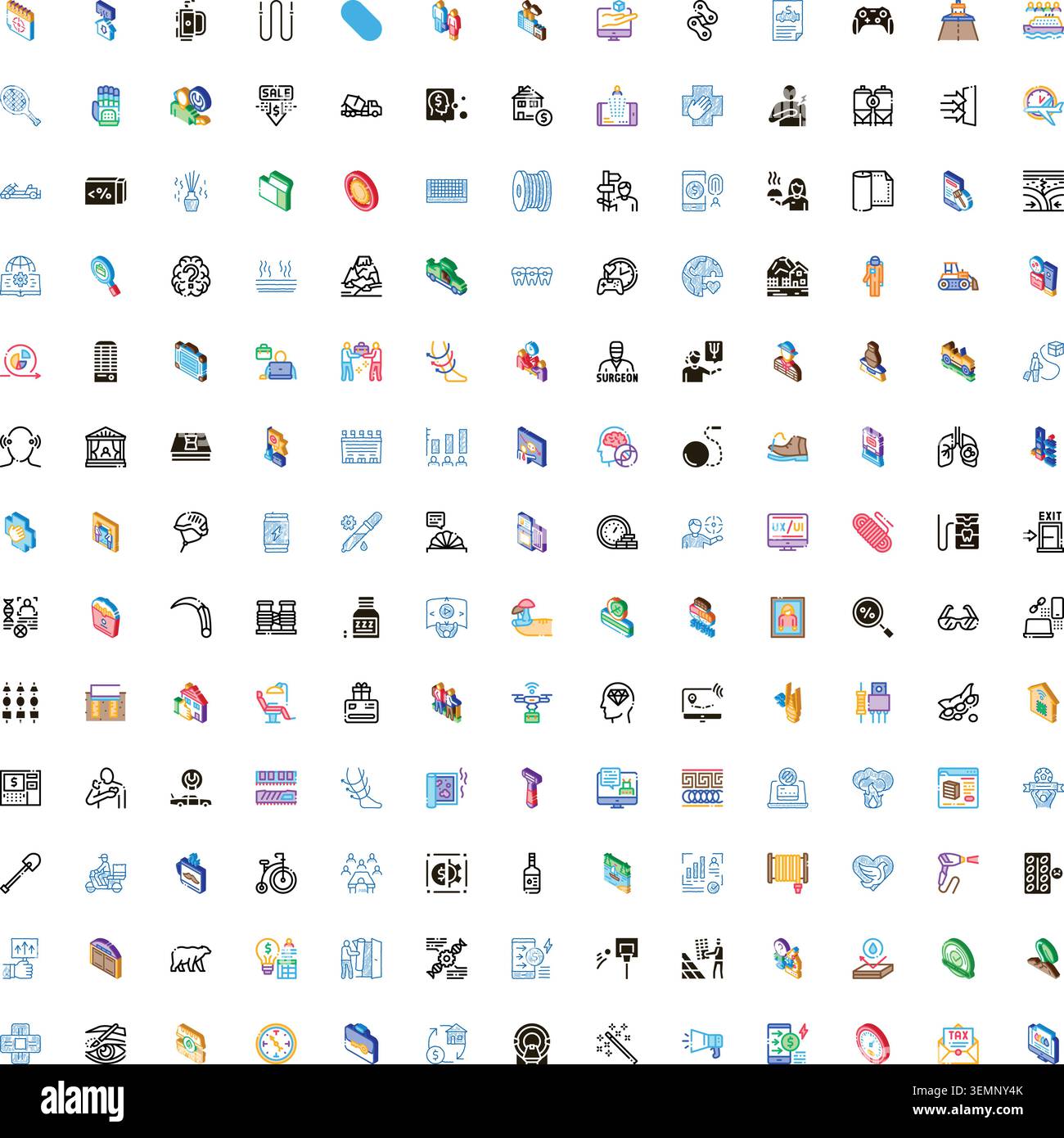 Modern icons set for digital interface and app Stock Vector
