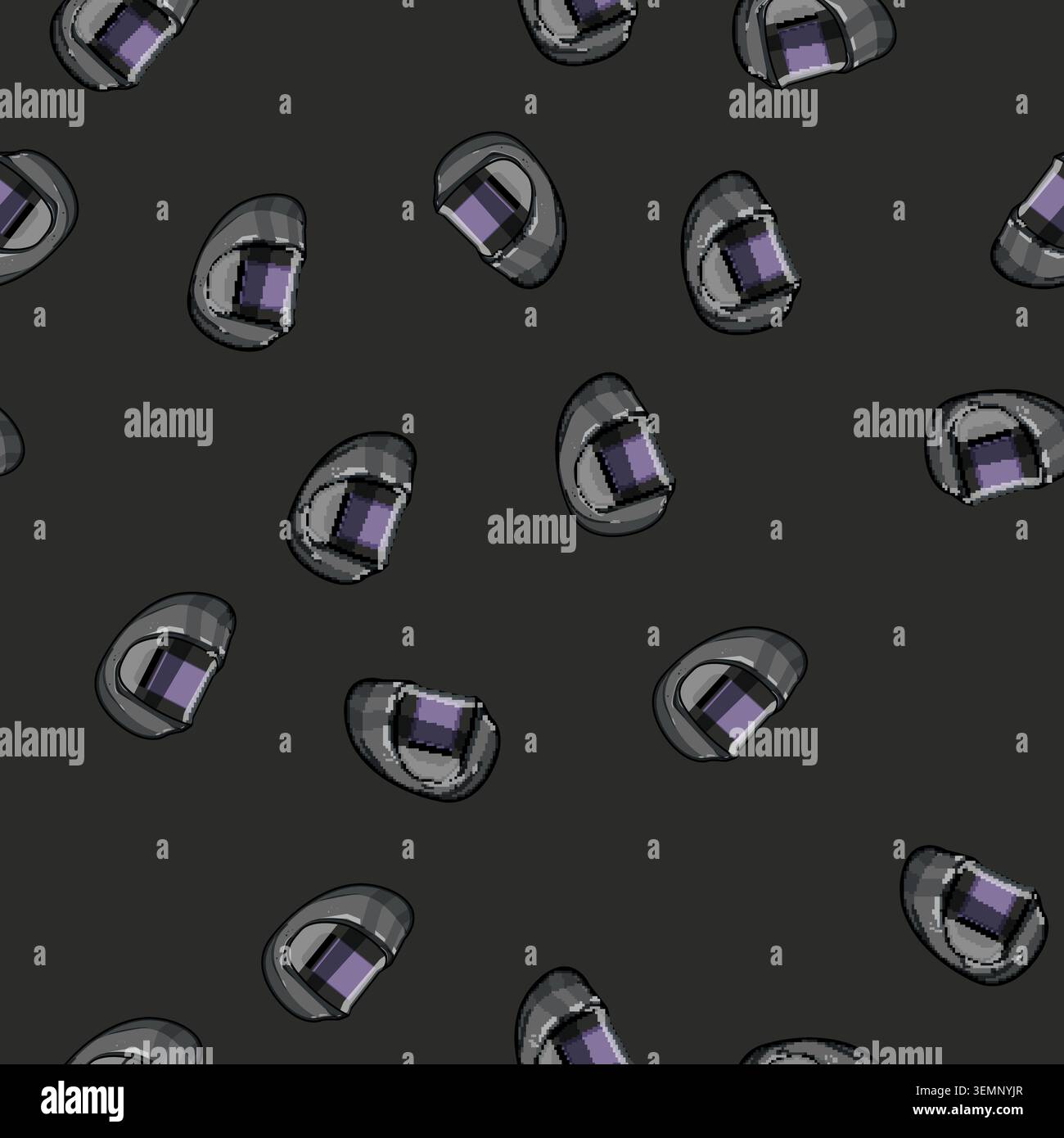 seamless pattern work helmet welding cartoon vector Stock Vector