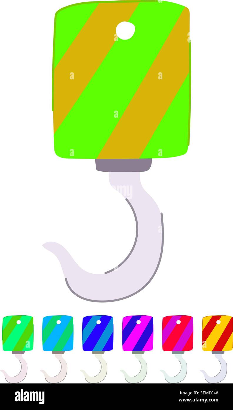hoist crane hook vector cartoon graphic Stock Vector