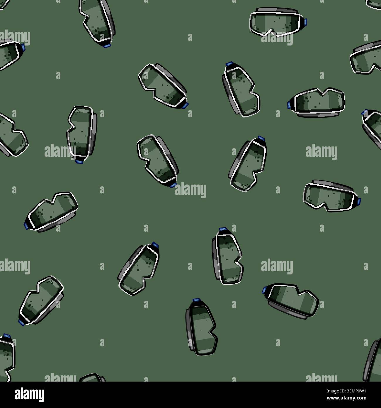 seamless pattern glass goggles welding cartoon vector Stock Vector