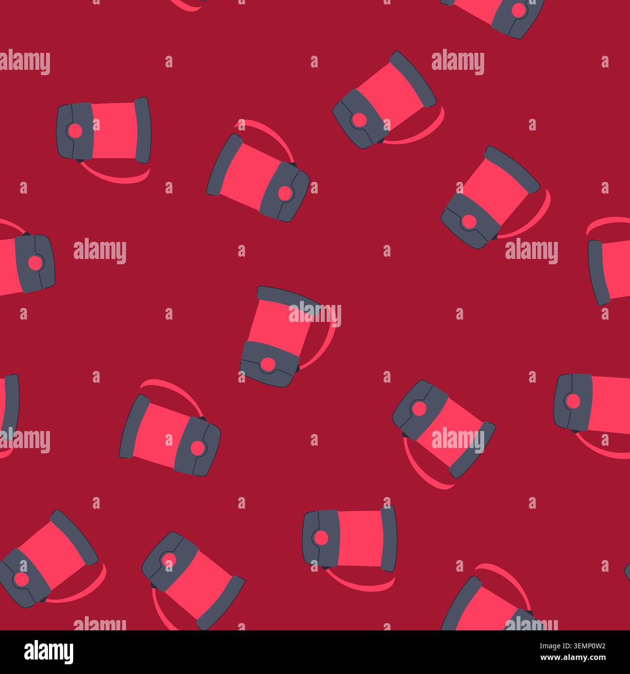 seamless pattern container thermos cartoon vector Stock Vector