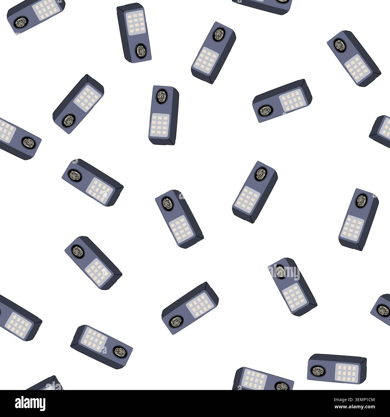 pattern authentication biometric security device cartoon vector Stock Vector